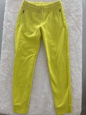 SALE! Old Navy Lime Green Pink Drawstring Jogger Sweatpants Zip Pockets L 10-12